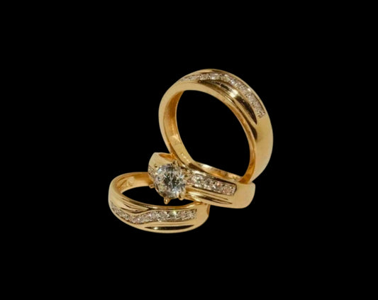 14k Gold -3 piece Set with Cubic Zirconia